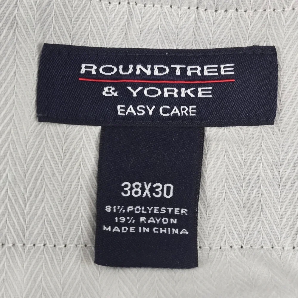 Roundtree & Yorke Mens 38x30 Brown Tan Black Easy Care‎ Dress Pants Bundle 3pk